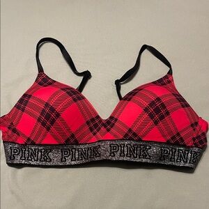 PINK Victoria's Secret Red Checkered Bra